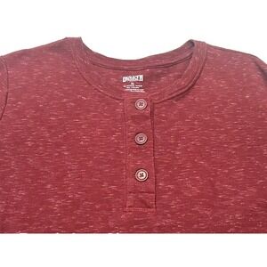 Duluth‎ Trading Men's Maroon Heather Thermal Henley Long Sleeve - Size XL